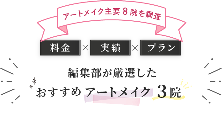 アートメイク主要8院を調査。料金・実績・プラン。編集部が厳選したおすすめアートメイク3院